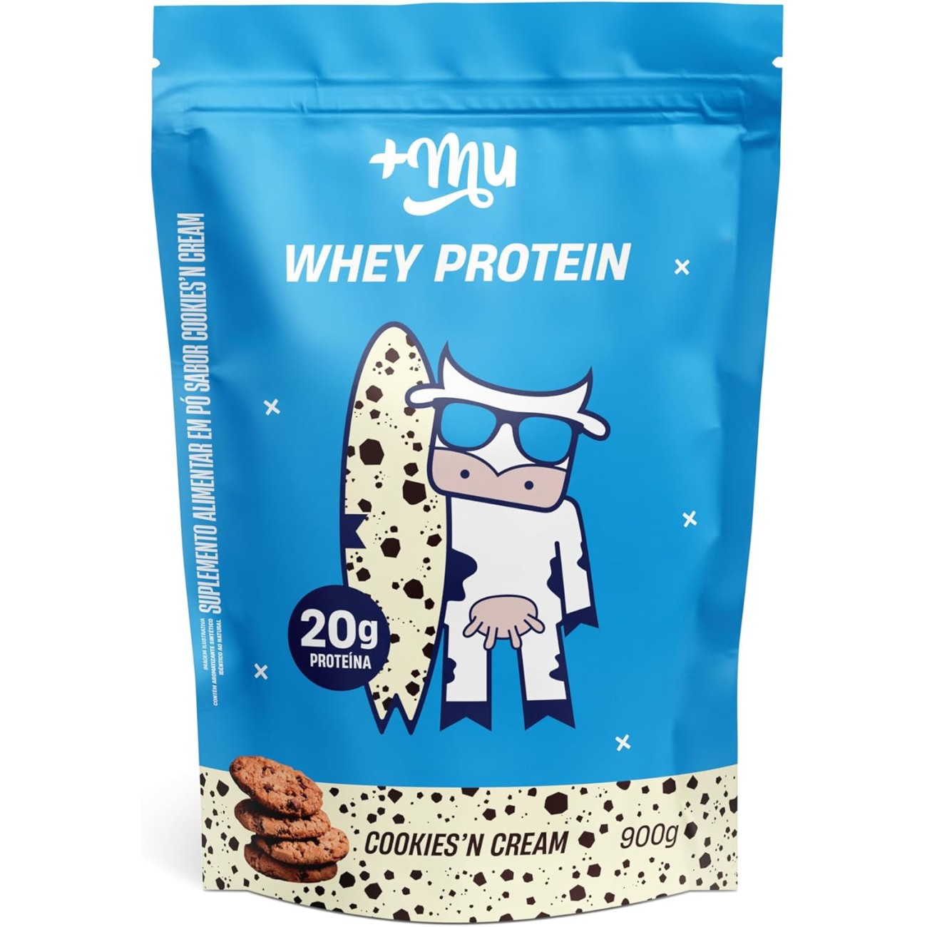 +Mu Whey Concentrado Sabor Cookies and Cream 18g Proteina - Refil 900g