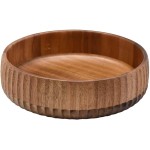 Oikos - Bowl Tigela Saladeira Grande 22cm de Madeira Acácia Canelado