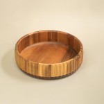 Oikos - Bowl Tigela Saladeira Grande 22cm de Madeira Acácia Canelado - Imagem 2