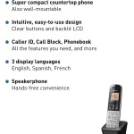 Panasonic Telefone sem fio compacto com DECT 6.0, LCD âmbar de 4.1 cm e teclado HS iluminado, bloco de chamadas, identificador de chamadas, vários idiomas de exibição - 1 aparelho - KX-TGB810S - Imagem 2