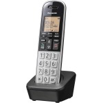 Panasonic Telefone sem fio compacto com DECT 6.0, LCD âmbar de 4.1 cm e teclado HS iluminado, bloco de chamadas, identificador de chamadas, vários idiomas de exibição - 1 aparelho - KX-TGB810S