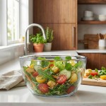 Ruvolo, Bowl Vidro Grande Tropical Saladeira Tigela Servir Mesa Posta Cozinha 4750ml - Imagem 2