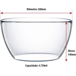Ruvolo, Saladeira Bowl, Bowl Tropical de Vidro, Multiuso P M e G, 3 pcs - Imagem 2