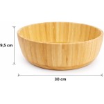 Saladeira de Bambu 30 cm para Saladas e Servir | Tigela Ampla em Bambu Natural | Design Sofisticado para Mesa e Cozinha - Imagem 2