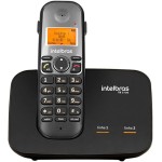 Telefone Digital Sem Fio com Entrada para 2 Linhas Preto Intelbras