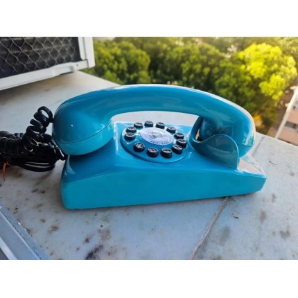 Telefone Retrô Digital Interfone, Design Vintage, Cores Disponíveis, Modelo Parede (Turquesa)
