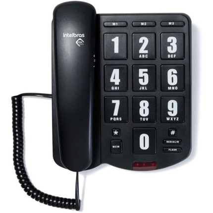 Telefone com Fio Tok Fácil Preto Intelbras