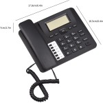 Telefone fixo preto com fio DTMF/FSK duplo suporta mãos livres/discagem/flash/discagem rápida/controle de volume do anel, chip IC integrado, data em tempo real para idosos - Imagem 2