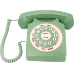 Telefone fixo retrô com fio, telefone clássico vintage da TelPal para casa e escritório, presente de telefone doméstico com fio para idosos (verde)