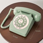 Telefone fixo retrô com fio, telefone clássico vintage da TelPal para casa e escritório, presente de telefone doméstico com fio para idosos (verde) - Imagem 2