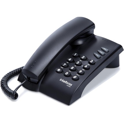 Telefone pleno com chave com fio preto 4080057 Intelbras