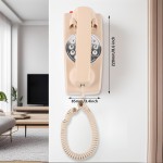 Telefone residencial TRIMLINE vintage com fio, telefone fixo fácil de montar na parede, teclado de botão grande, telefones para idosos, rediscagem do último número, sino alto, telefones de parede - Imagem 2