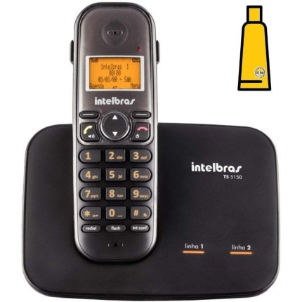 Telefone sem fio com Bina entrada 2 linhas TS 5150 intelbras