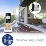 VTech VG208-2 DECT 6.0 2 telefones com fio/sem fio para casa com secretária eletrônica, bloqueio de chamadas, identificador de chamadas, visor retroiluminado grande, viva-voz duplex, interfone, - Imagem 2