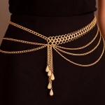 Western Concho Cinto de Corrente de Barriga Ajustável para Concertos Festivais Roupas Boho Corrente Corporal para Vestidos de Noite Femininos - Imagem 2