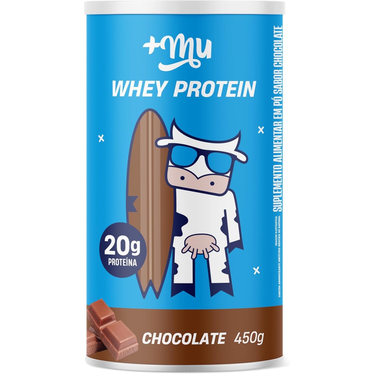 Whey Concentrado, Mais Mu, Sabor Chocolate, 20g de proteína - 450g