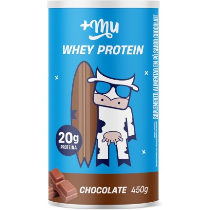 Whey Concentrado, Mais Mu, Sabor Chocolate, 20g de proteína - 450g