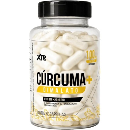 XTR For Life Cúrcuma+ Dimalato Suplemento Alimentar 60 Cápsulas, 100mg de Curcumina e 260mg de Magnésio por Porção