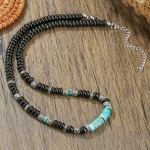 Colar de contas masculino estilo boêmio, joia com contas de lariat, presente para mulheres - Imagem 4