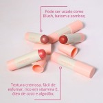 Blush Stick Multiuso 3 em 1, 7g, Cremoso, Alta Pigmentação, Maquiagem (04, Padrão) - Imagem 4
