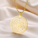 VASSAGO Colar de roda de Hécate, aço inoxidável, tripla, lua, deusa, hekate, estrofalos, pingente pagão, wicca, amuleto, joia para mulheres e homens - Imagem 4
