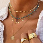 Colar Boho Western em camadas para mulheres, joia turquesa, estilo country, concerto, roupa de vaqueira, moda moderna - Imagem 4