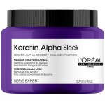 L'Oréal Professionnel Keratin Alpha Sleek Máscara capilar profissional l Nutre, remodela a alfa-queratina do cabelo l Fios alinhados, controle de frizz e volume l Maciez, hidratação e brilho l 500g