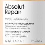 L'Oréal Professionnel Shampoo Absolut Repair, Repara Danos e Promove Brilho, Com Quinoa Dourada & Proteínas, Para cabelos secos e danificados, Toque leve e Macio, 750ml - Imagem 7