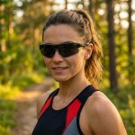 Óculos de Sol Esportivo Masculino UV400 Espelhado Para Corrida Preto ou Preto e Vermelho JustGoFit - Imagem 7