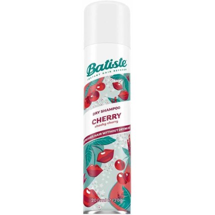 Batiste Shampoo a seco Dry Shampoo Fragrância Cereja 200ml - Remove Oleosidade, Refresca Rápido, Livre de Sulfatos - Notas de Cereja e Frutas, Para todos os tipos de cabelo, Refrescante e Leve!