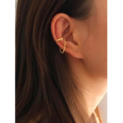 Brinco de corrente de cobre para mulheres, minimalista, boêmio, chique, joia moderna