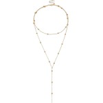 Colar Y em camadas banhado a ouro prata joia feminina delicada minimalista borla pingente longo estético peça de clavícula - Imagem 2