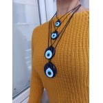 Colar de olho turco para mulheres e homens, corda de couro turco azul, joia de proteção da sorte, presente de dia dos namorados