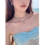 Colar feminino com laço de pérola, elegante, joia clássica com laço - Imagem 2
