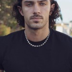 HZMAN Colar de aço inoxidável masculino hip hop polido grão de café prata colar de corrente masculina joia presente - Imagem 2