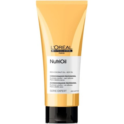 L'Oréal Professionnel Condicionador NutriOil para nutrição e brilho, enriquecido com óleo de coco, com textura leve e para todos os tipos de cabelo, 200ml