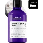 L'Oréal Professionnel Keratin Alpha Sleek Shampoo profissional sem sulfato l Fios alinhados, controle de frizz e volume l Maciez, hidratação e brilho l 300mL - Imagem 2