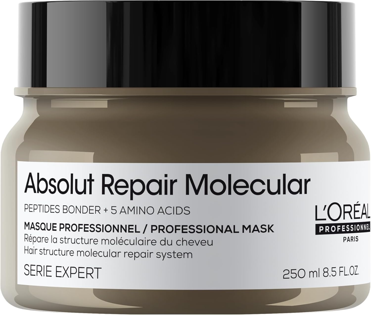 LOreal-Professionnel-Mascara-Absolut-Repair-Molecular-Repara-os-Danos.jpg L'Oréal Professionnel Máscara Absolut Repair Molecular, Repara os Danos & Recupera a Força, Maciez & Desembaraço, Para cabelos danificados e muito danificados
