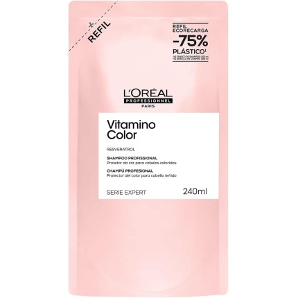L'Oréal Professionnel Vitamino Color, Shampoo Refil para Cabelos Coloridos, com Resveratrol Antioxidante, Prolonga a Cor por 8 Semanas e 6x Mais Brilho, 240ml