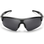 Óculos de Sol Esportivo Masculino UV400 Espelhado Para Corrida Preto ou Preto e Vermelho JustGoFit