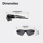 Óculos de Sol Esportivo Masculino UV400 Espelhado Para Corrida Preto ou Preto e Vermelho JustGoFit - Imagem 2