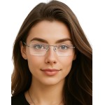Armação de Oculos para Grau Sem Aro C7 Balgrif Retangular Masculino Feminino - Imagem 5