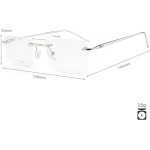 Armação de Oculos para Grau Sem Aro C7 Balgrif Retangular Masculino Feminino - Imagem 6
