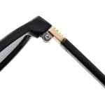 Óculos De Sol Feminino Preto Oval Retrô com Porta Óculos e Lenço - Imagem 5