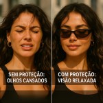 Óculos de Sol Retrô Oval Feminino 90s – Estilo Gatinho Chic, Armação Preta e Lente Marrom, Proteção UV400, Leve e Confortável - Imagem 6