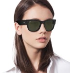 Óculos de Sol Ray-Ban Mega Wayfarer, Preto, Tamanho 51 - Imagem 6