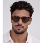 Óculos de Sol Redondo Armação Tartaruga com Lentes Polarizadas UV400 Unissex com Case de Couro - Modelo Alhena, ABÊ CLUB - Imagem 6
