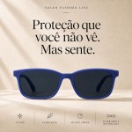 Óculos de Sol Unissex, Armação Preta Moderna, Lentes Escuras com Proteção Solar - Imagem 7