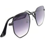 Óculos de Sol Hexagonal Geométrico Original Premium com Case Luxo Proteção UV400 Moda Estilo Classico Retrô Vintage Oldstyle Unissex Feminino Masculino - Cacife Brand - Imagem 8