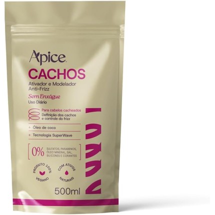 APSE Ativador e Modelador de Cachos Anti-Frizz Essence Cachos Refil Econômico | Definição e Brilho | 500ml